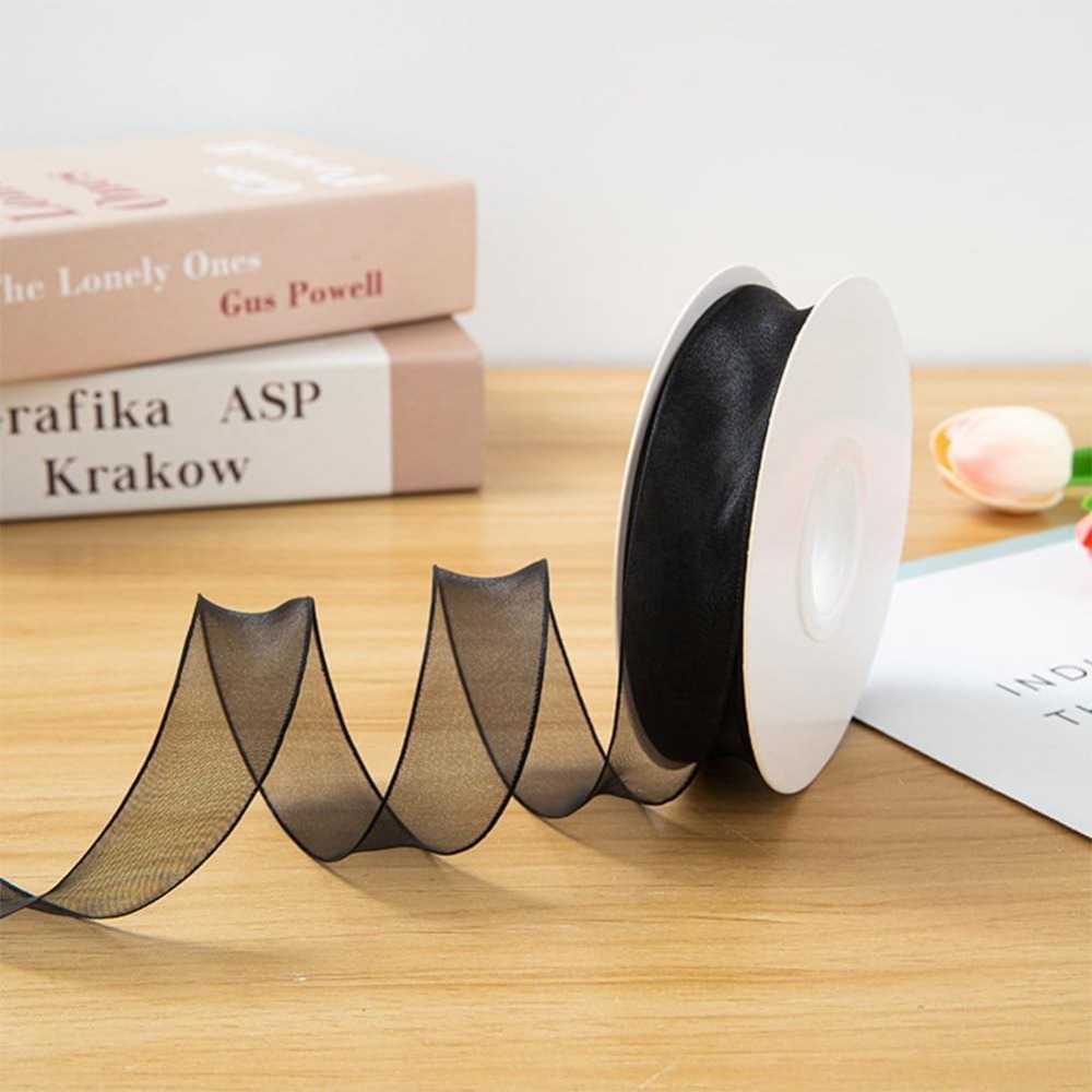 1 Inch Black Organza Ribbon Wi - đánh giá và giá Organza Ribbon Spool