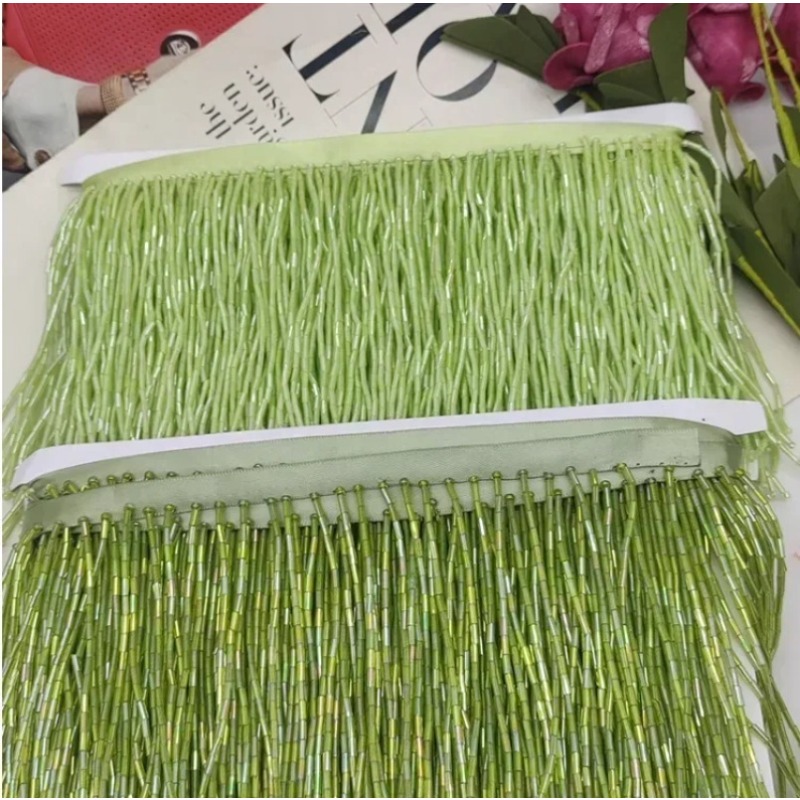 10CM Silver Red Bead Tube Tass - đánh giá và giá Tassel Fringe Trim