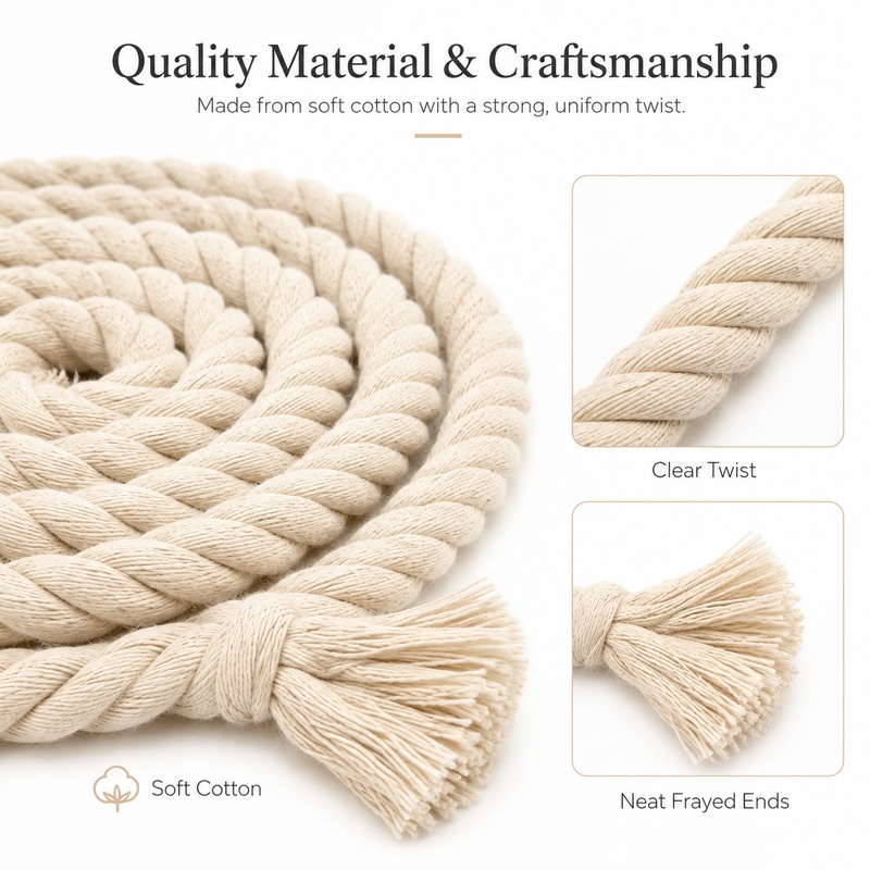 5M 5-20mm Cotton Twisted Rope  - đánh giá và giá Cord Trim Twisted